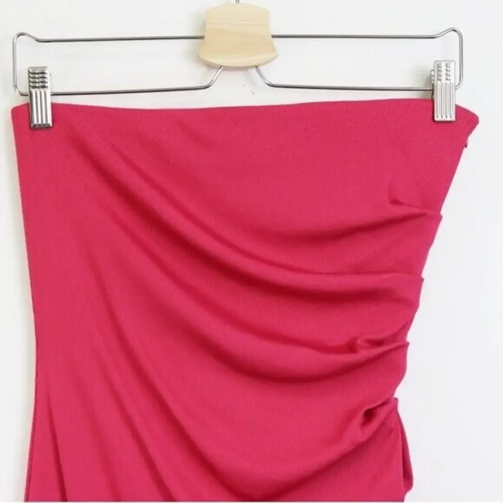 NBD Strapless Ruched Mini Dress in Raspberry - Picture 4 of 6